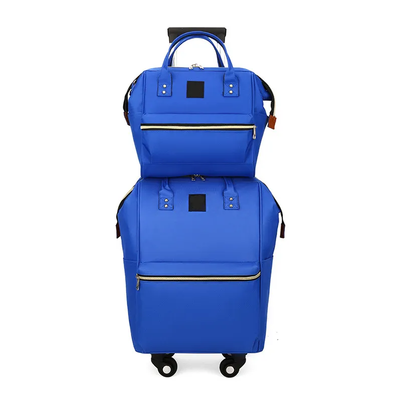 מכירה חמה מטען מותאם אישית צבעוני סט מעשי תיקי מזוודות נסיעות 18 אינץ' תיק גב עגלה עם ערכת תיק עגלה ניתנת להסרה