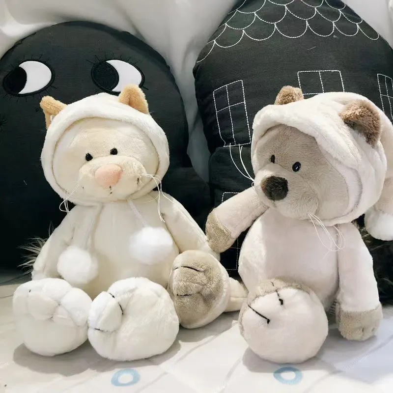 Almohada de peluche personalizada para mujer, muñeco Tanuki con capucha, gato, muñeco de nieve suave, mapache, animales de peluche