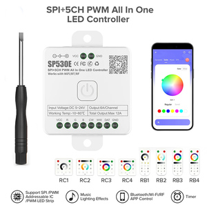 SP530E Bule tooth WiFi DC5V ~ 24V SPI + 5CH PWM Controller LED tutto In uno per 12 tipi di luci a LED - Product Image 2
