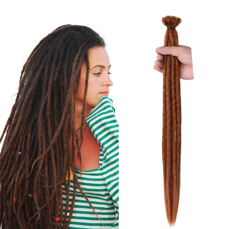 Gran oferta, trenzas de ganchillo hechas a mano, extensiones de cabello trenzado sintético de 22 pulgadas, cabello Reggae suave