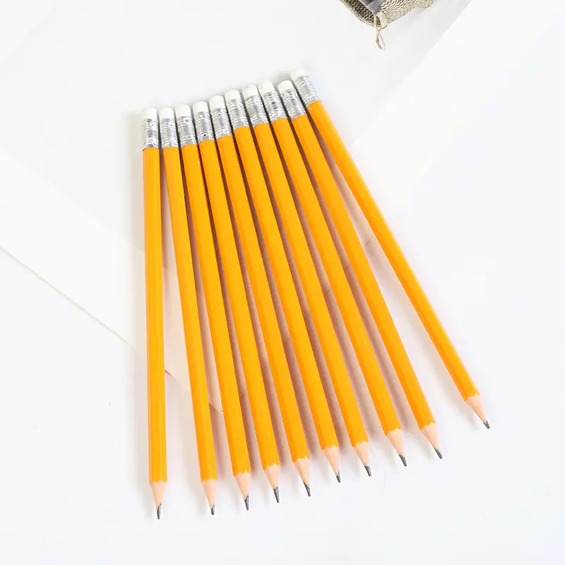 Hb esagonale persionalizzare colori personalizzabili in legno Hb matite Standard con gomma all'ingrosso Logo personalizzato