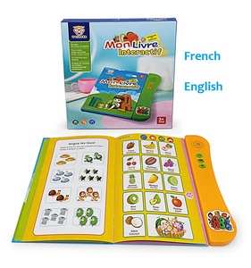 French enish E Book Early Education Machine Sound Book per bambini che imparano giocattoli Audio libro alfabeto numeri - Product Image 1