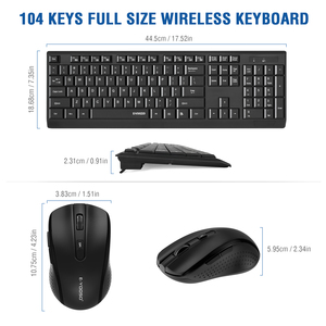 Teclado de ordenador silencioso de tamaño completo, Combo de ratón y teclado inalámbrico de 2,4G con reposamanos y 3 niveles de DPI ajustables - Product Image 3