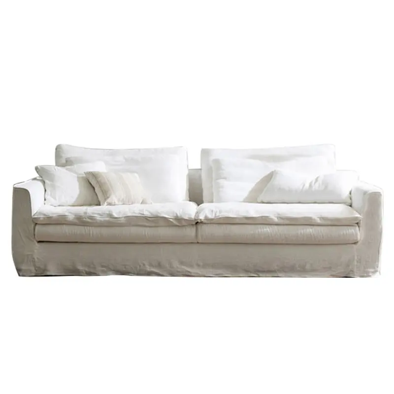 Диван Диванный секционный с мягким перьевым наполнителем, современная мебель для гостиной, белого цвета, 3 + 2 + 1
