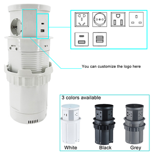 Toma de corriente emergente oculta de 16A 220V con puerto USB y 3 tomas de mesa de CA Nivel IP44 para escritorio de oficina - Product Image 3