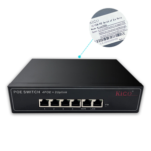 Compacto 4 POE + 2 Uplink 100Mbps Ethernet RJ45 Switch Enchufe estándar británico para conmutadores de red AP de videovigilancia grande - Product Image 5