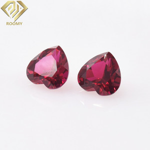 ราคาถูก3A สังเคราะห์ทับทิมบริสุทธิ์หัวใจหลวมพลอยทับทิม - Product Image 1