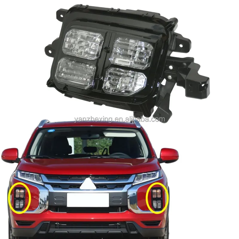 LED DRL Headlight LED Daytime Running Light Fog Lights Fog Light Driving Fog Lamp For Mitsubishi Outlander Sport ASX 2020 2021