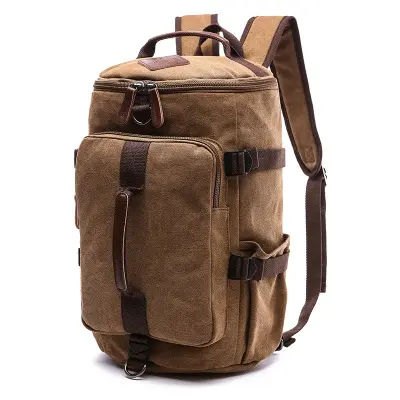 Sac à dos multifonctionnel en toile sac à dos de voyage randonnée Toile vintage sac à dos de randonnée pour hommes femmes