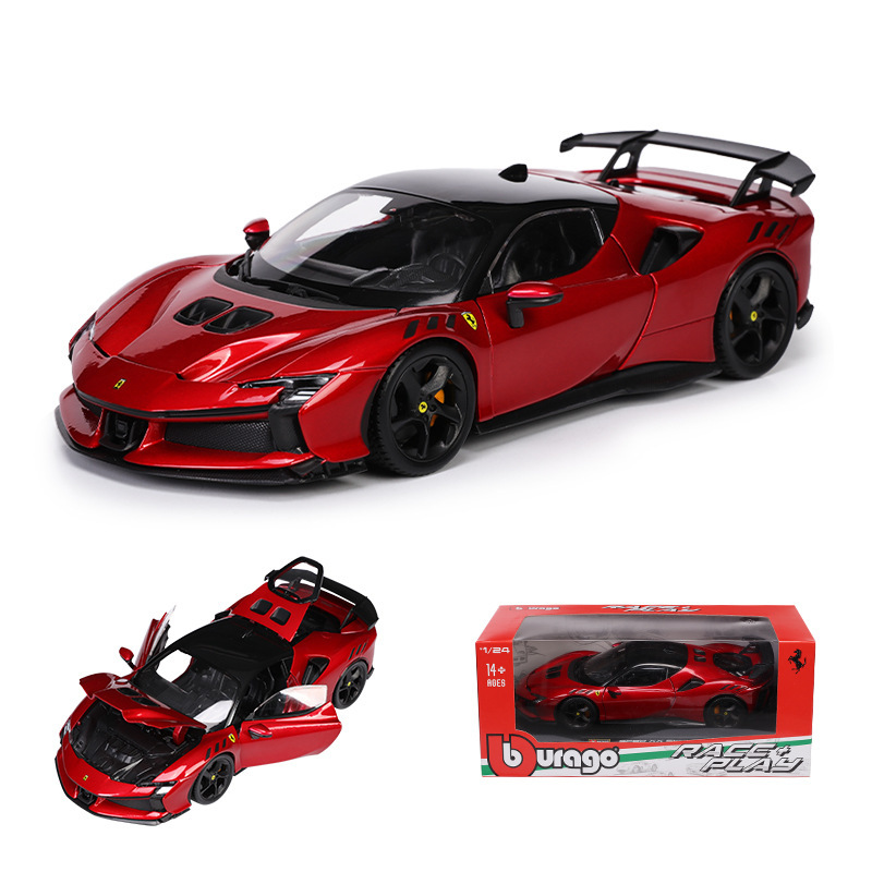 124 Ferrari SF90 XX rouge métallisé-quatre portes avec fenêtres