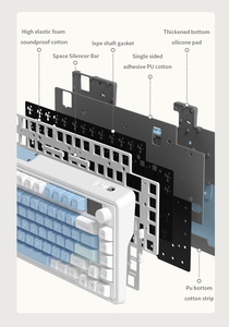 FL ESPORTS CMK75 Teclado mecánico de 82 teclas Intercambio en caliente RGB 2,4G Teclado inalámbrico con cable Bluetooth para computadora - Product Image 6