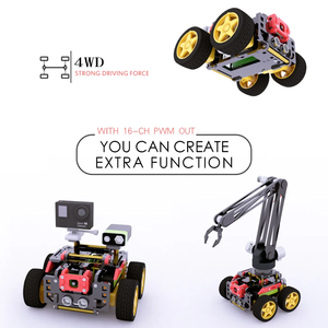 Kit per auto Smart Robot WiFi AWR 4WD per 4/3 Raspberry Pi modello B/B/2B, Kit Robot fai da te per bambini e adulti, tracciamento Target OpenCV - Product Image 5