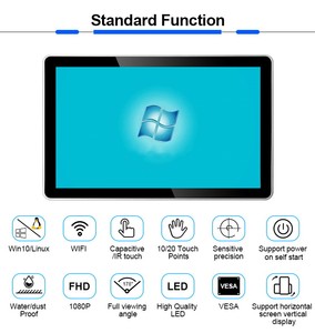 Allinone壁マウントOEM 15インチミニコンピュータすべて1つの容量性タッチスクリーンパネルPC - Product Image 2