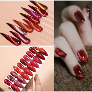 Miele ragazza nuovo anno Private Label organico magnetico Uv Led Gel rosso rubino colore magnete occhi di gatto smalto per unghie