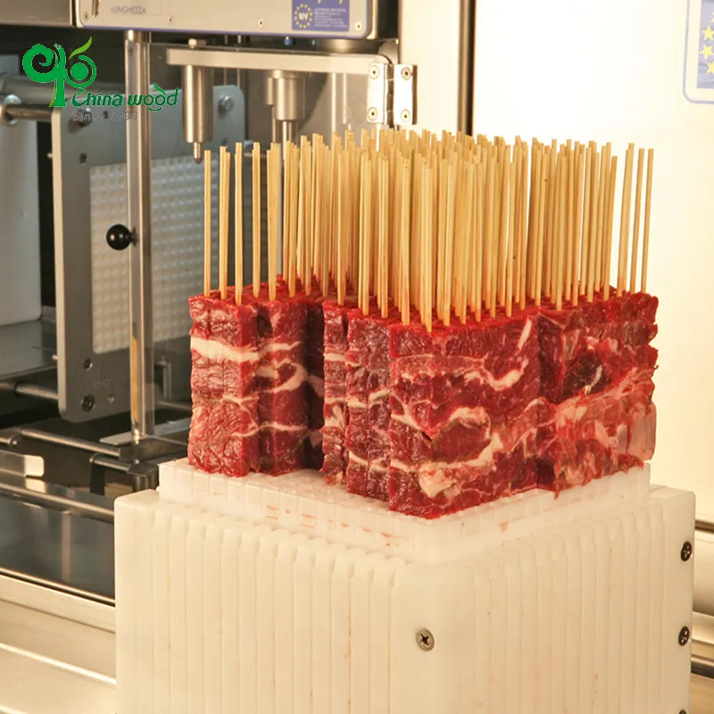 Yada-pinchos redondos de madera de abedul de grado alimenticio, pinchos para barbacoa, pincho de madera para máquina automática