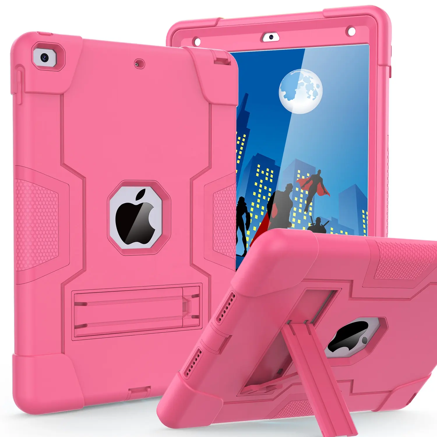Para Apple iPad 102 Case 3 em 1 Silicone Hard PC Shocokproof Rugged Tablet Case Para iPad 9th Gen 10.2 inch Case Cover 2021