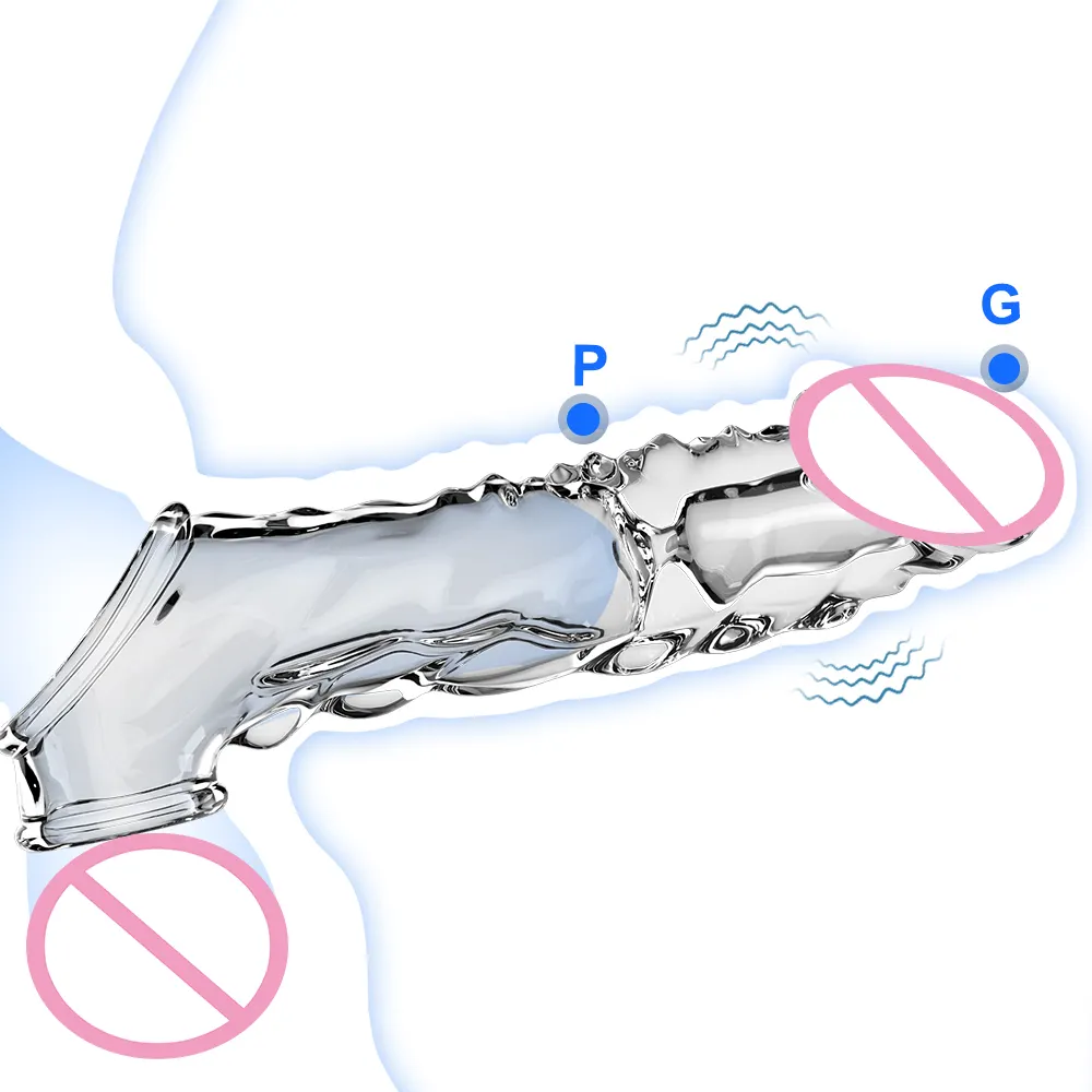 AAV TPE materiale realistico manicotto pene riutilizzabile dildo preservativo Extender pene ingrandire ritardo eiaculazione vibrante manica del cazzo