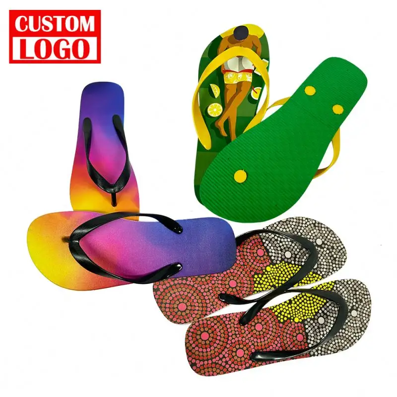 Chanclas de sublimación digital para mujer, Chanclas de playa con estampado de transferencia de calor personalizables, Chanclas de Eva