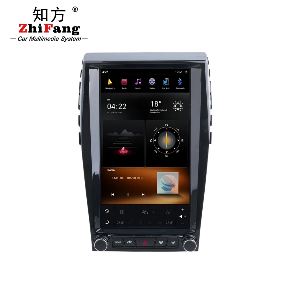 ZhiFang fabrika OEM Tesla tarzı dikey ekran android dvd OYNATICI gps navigasyon ford 2015 kenar 12.1 "araba radyo Stereo