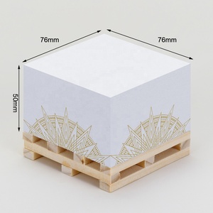 Wholesale <strong>Custom</strong> Logo Self-Adhesive <strong>Note</strong> <strong>Cube</strong> 7.6*7.6 Sticky Paper <strong>Block</strong> <strong>Memo</strong> Pad with Wooden Pallet for <strong>Memos</strong> Instructions - Product Image 2