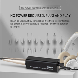Convertidor de Audio Hi-Fi portátil XLR/3,5 MM interfaz de Audio AMP-1 amplificador de auriculares estéreo con Control de volumen para escenario de música