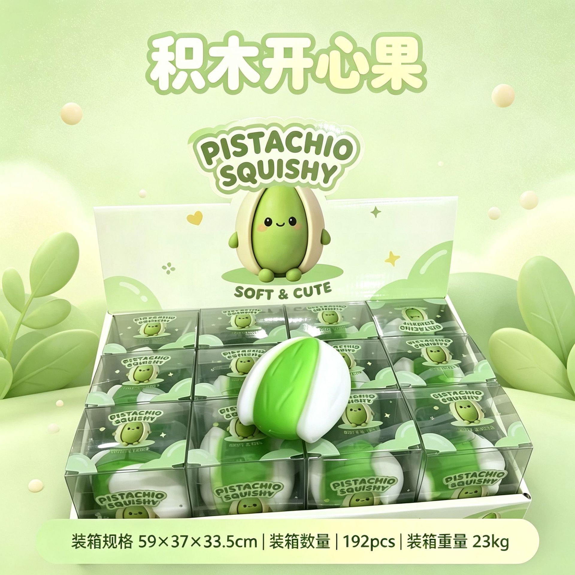 Building blocks pistachio-pvc box