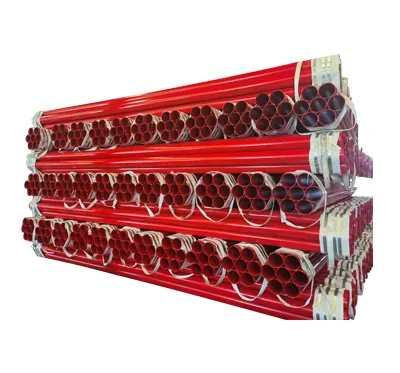 एएसटीएम ए53 टाइप ई ग्रेड बी ईआरडब्ल्यू एसएच40 रेड एक्सपोसी पेंटेड फायर प्रोटेक्शन कार्बन स्टील ट्यूब