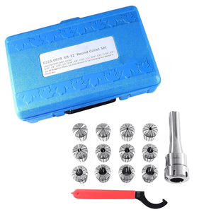 Accusize工业工具12 pc <span class=keywords><strong>Er</strong></span>-32夹头套件加1 Pc R8布里奇波特柄支架和装在盒子中的扳手，0223-0974
