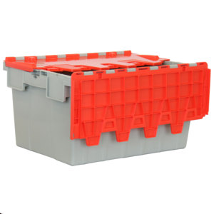 Contenedores de almacenamiento de plástico apilables y anidados sólidos a prueba de agua logística con tapa con bisagras - Product Image 6