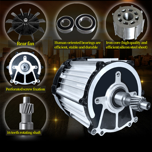 Mô-tơ <span class=keywords><strong>DC</strong></span> không chổi than tốc độ cao, công suất 1000W 1200W 1500W 1800W, điện áp 48V 60V 72V, dùng cho xe điện ba bánh - Product Image 3