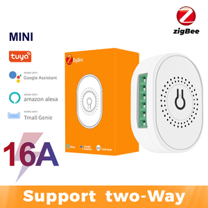 Para Tuya ZigBee Mini Módulo de interruptor de pared inalámbrico 16A/10A doble Relé 2 vías hogar inteligente con Control de voz integración Wifi - Product Image 5