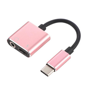USB C 2 in 1 ses adaptörü tip C için 3.5mm Jack kulaklık kablosu USB-C şarj - Product Image 3