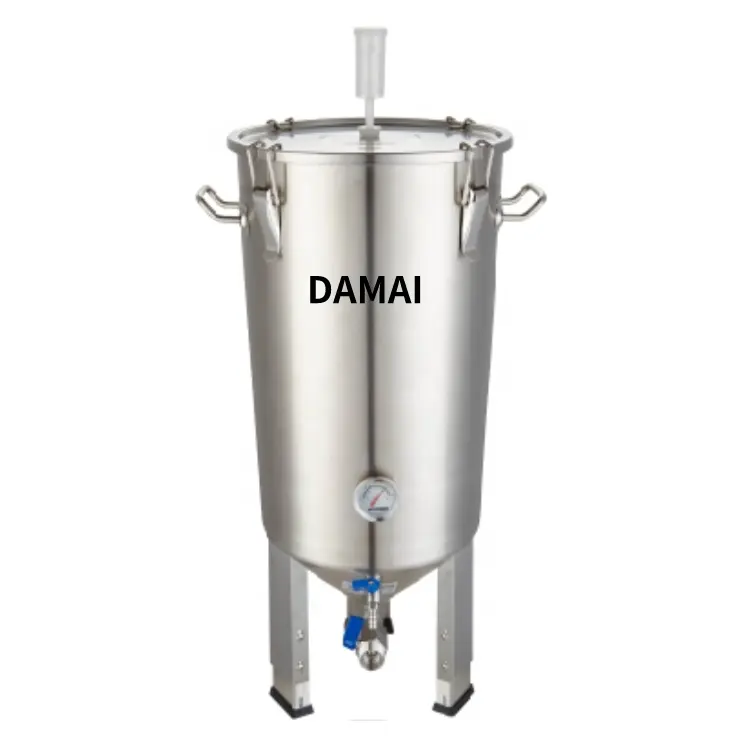 Fermenteur conique en acier inoxydable 304 Fermenteur à réservoir 30L-65L avec refroidisseur pour le brassage domestique Cuve de fermentation de bière