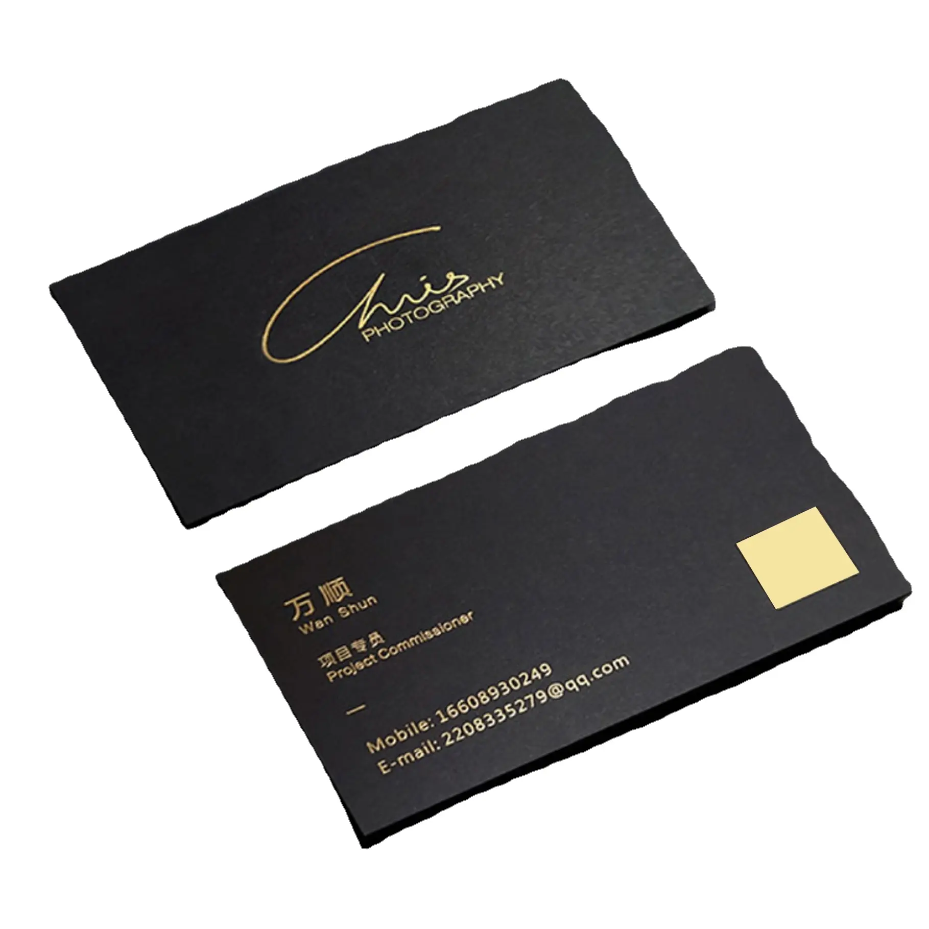 Carte de visite de luxe en aluminium doré, marbre mat moderne, carte imprimée avec logo