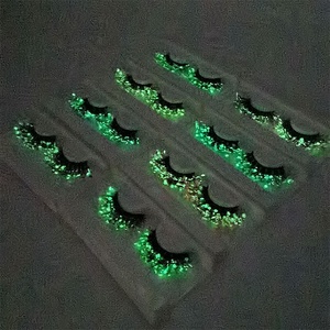 Night Light Luminous False <strong>Lashes</strong> Vendor Wholesale Colorful Faux Mink Eyelashes Extensions Dramatic Sequin Full Strip <strong>Eye</strong> <strong>Lashes</strong> - Product Image 3