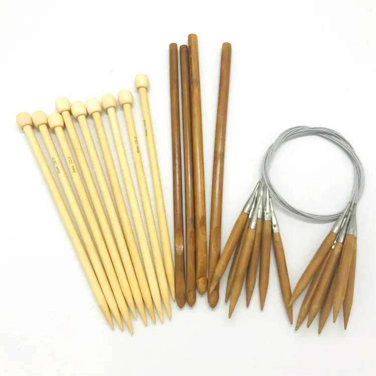 Aguja de bambú Natural, gancho de ganchillo, tipos de herramientas de costura