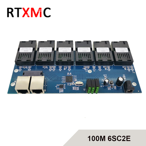 3A3B 6A 6B 6SC 2E hızlı Ethernet 10/100M anahtarı 6 Fiber Port SC 20KM 2 UTP RJ45 optik anahtarı PCBA kurulu güç kaynağı ile - Product Image 5