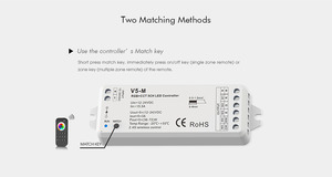 5-звездочный V5-M RF RGB CCT Светодиодная лента пульт дистанционного управления - Product Image 3