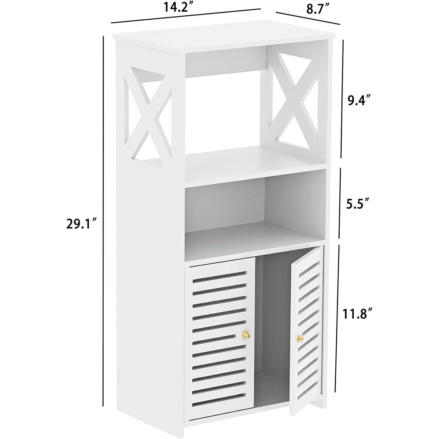 Mueble de baño grande con lamas en forma de cruz, 36*75*22 cm