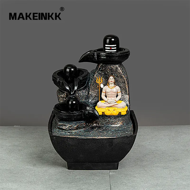 Tượng Nhựa Shiva Đài Phun Nước Ganesh Trong Nhà Bằng Nhựa Resin Đài Phun Nước Tượng Phật Polyresin Thủ Công Shiva