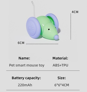 HMG LED ışık-Up interaktif USB şarj edilebilir sessiz plastik fare akıllı otomatik kedi oyuncak yavru eğlence için - Product Image 6
