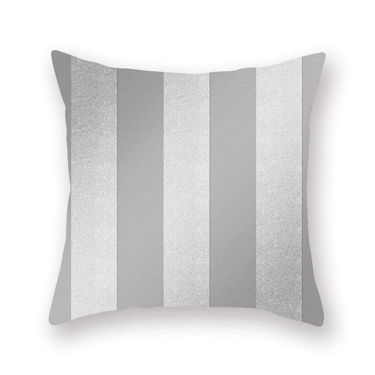 New Style Silver Grey Geometric Chevron Peach Skin Pillow Cover Car Office Sofa Bed Cushion Cover Wholesale