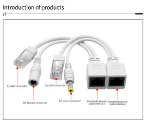 10/100Mbps DC5V-24V 2A入力および出力電圧一貫したストレートスルーPOEスプリッターネットワークカメラ電源モジュール - Product Image 2