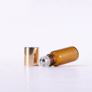 透明な琥珀色のガラス瓶にゴールドキャップローラー3ml 5ml 10ml香水または点眼スクリーン印刷MOQ 100個用 - Product Image 2