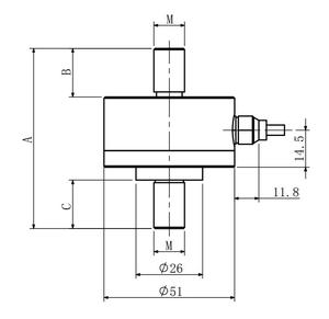 M16 Schrauben typ Kraft sensor 50KN Inline-Wägezellen-Spannungs kompression kraft wandler für Material prüfmaschine - Product Image 3