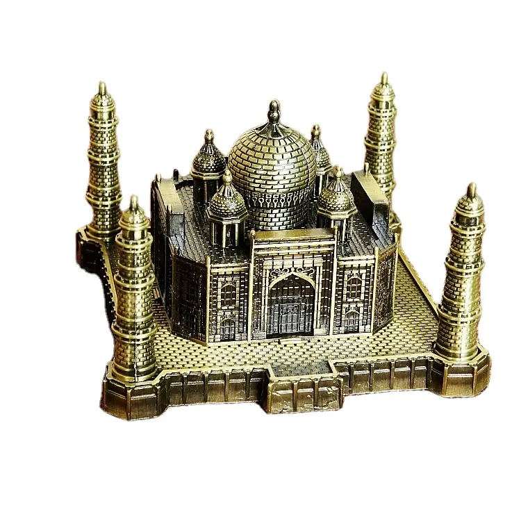 Metal el sanatları yaratıcı hint hatıra ünlü bina Taj Mahal modeli turist hediyeler