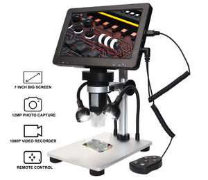 Fábrica al por mayor Microscopio digital Microscopio de laboratorio OEM ODM Microscopio de aumento de video con pantalla 7 pulgadas ABS ISO9001 - Product Image 4