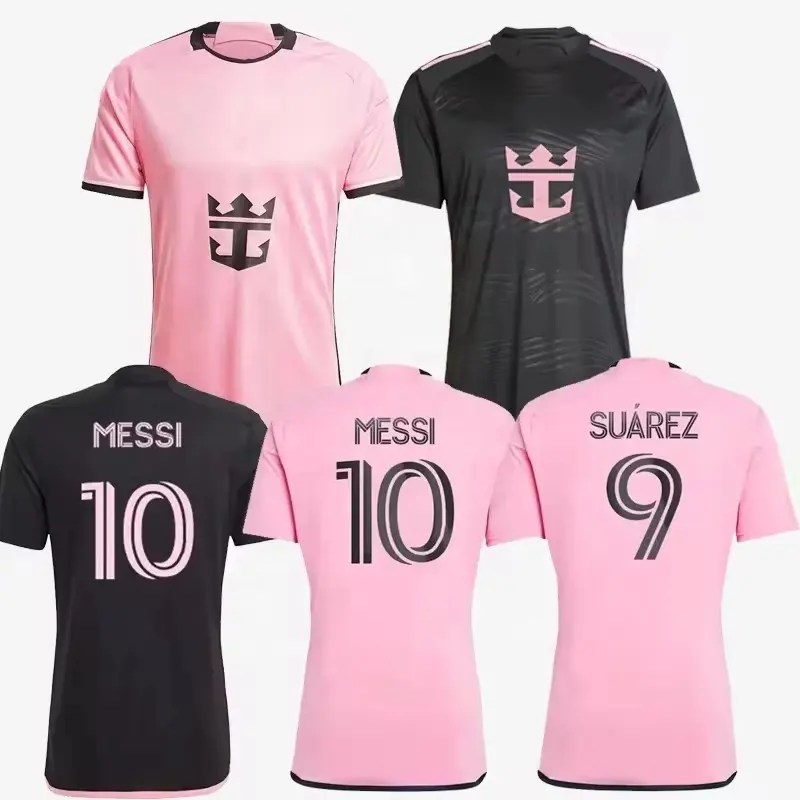 Camisa de futebol de alta qualidade para jogadores, camisa de futebol de qualidade superior para homens, 24-25 de qualidade tailandesa, Inter Miami 10 Messi, preto e rosa, novo, 2024