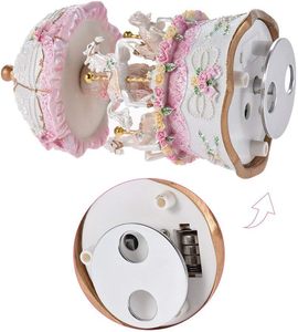 Music Box, <strong>Wind</strong> <strong>up</strong> Musical Boxes with Horses Color Change <strong>LED</strong> Luminous Light for Daughter Birthday Valentine Gift Castle - Product Image 4