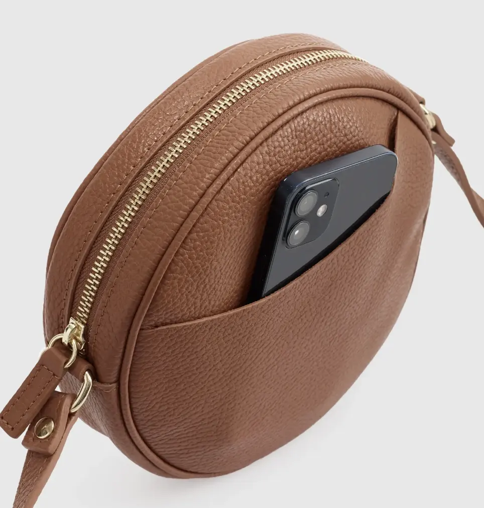 Großhandel Mode Kreis Crossbody-Tasche italienisches Leder junge Dame Crossbody Schlinge Telefon-Geldbörse Kreis-Tasche Schulter Crossbody-Tasche